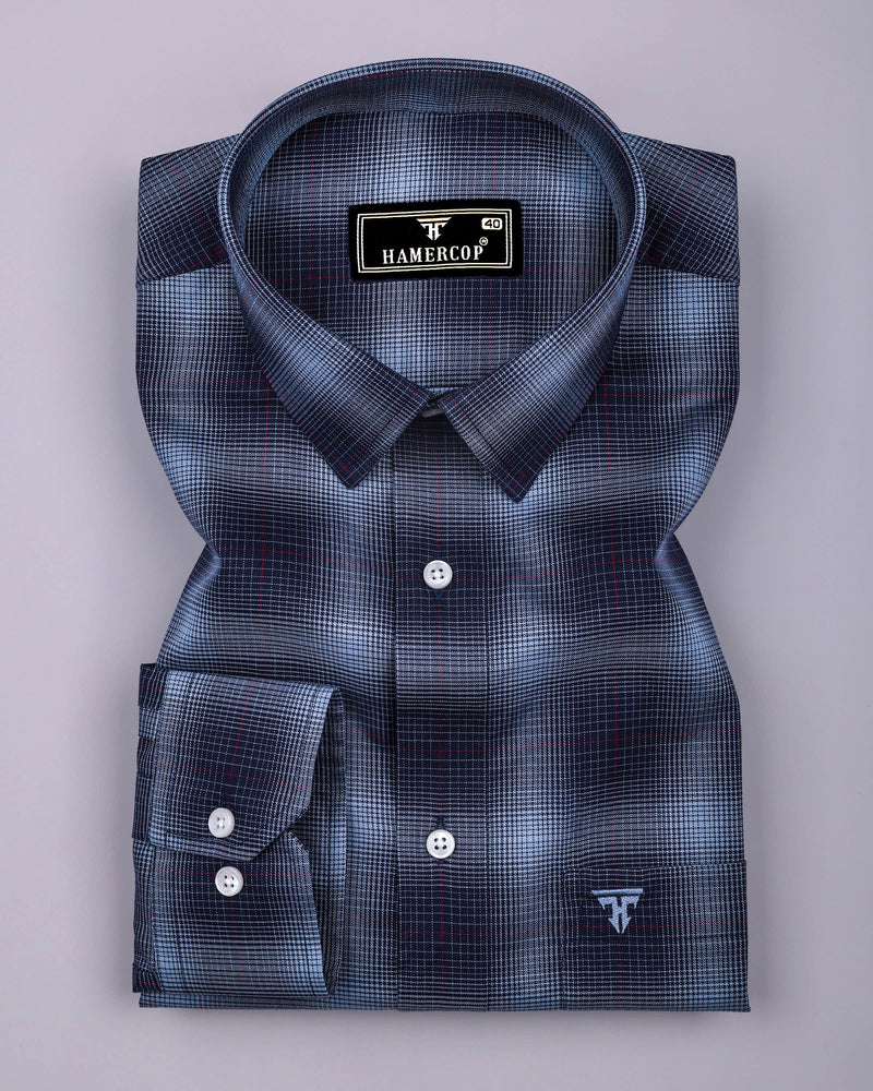 Werofly Blue Twill Check Premium Cotton Shirt