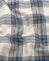 Tokyo Cream With Blue Dobby Check Linen Shirt