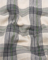 Tokyo Cream With Green Dobby Check Linen Shirt