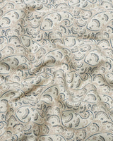 Pluma Cream Paisley Printed Satin Cotton Shirt