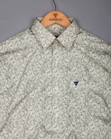 Pluma Cream Paisley Printed Satin Cotton Shirt