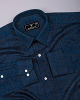 Pluma Morpichh Blue Paisley Printed Satin Cotton Shirt