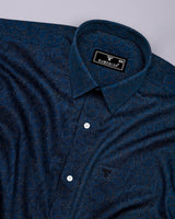 Pluma Morpichh Blue Paisley Printed Satin Cotton Shirt