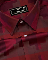 Mycron Pink Multicolor Jacquard  Check Premium Giza Shirt