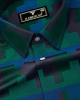 Mycron Green Multicolor Jacquard  Check Premium Giza Shirt