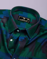 Mycron Green Multicolor Jacquard  Check Premium Giza Shirt