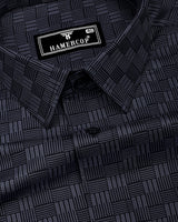 Frovis Black Dobby Check Premium Gizza Shirt