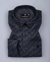 Frovis Black Dobby Check Premium Gizza Shirt