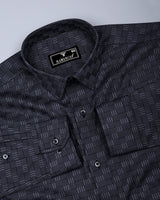 Frovis Black Dobby Check Premium Gizza Shirt