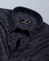 Frovis Black Dobby Check Premium Gizza Shirt