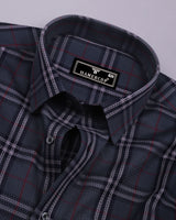 Brixton Gray Multicolor Check Dobby Cotton Shirt