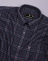 Brixton Gray Multicolor Check Dobby Cotton Shirt
