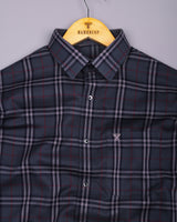 Brixton Gray Multicolor Check Dobby Cotton Shirt