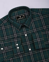 Brixton Green Multicolor Check Dobby Cotton Shirt