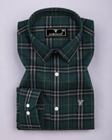 Brixton Green Multicolor Check Dobby Cotton Shirt