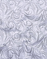 Zerik White With Black Dot Printed Cotton Shirt