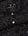 Zerik Black With White Dot Printed Cotton Shirt