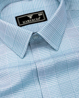 Ravix Green With White Dobby Check Premium Giza Shirt