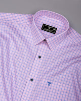 Liberia Light Pink With Blue Dobby Check Giza Shirt