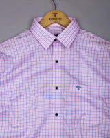 Liberia Light Pink With Blue Dobby Check Giza Shirt