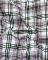 Rynox Green With Gray Twill Check Dobby Cotton Shirt
