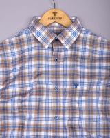 Rynox Blue With Cream Twill Check Dobby Cotton Shirt