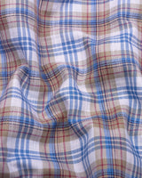 Rynox Blue With Cream Twill Check Dobby Cotton Shirt