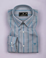 Bogota Green With Gray Stripe Linen Cotton Shirt