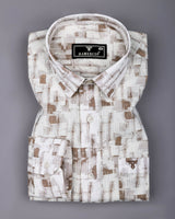 Averix Brown Shadow Dobby Textured Cotton Shirt