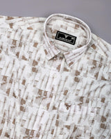 Averix Brown Shadow Dobby Textured Cotton Shirt