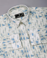 Averix Blue Shadow Dobby Textured Cotton Shirt