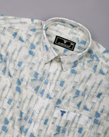 Averix Blue Shadow Dobby Textured Cotton Shirt