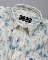 Averix Blue Shadow Dobby Textured Cotton Shirt