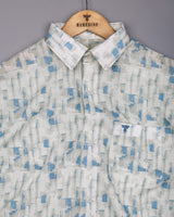 Averix Blue Shadow Dobby Textured Cotton Shirt