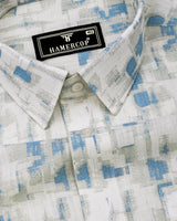 Averix Blue Shadow Dobby Textured Cotton Shirt
