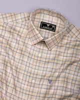 Medellin Cream With Blue Check Amsler Cotton Shirt