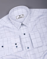 Seyron White With Blue Check Premium Gizza Shirt
