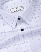Seyron White With Blue Check Premium Gizza Shirt