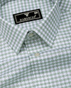 Doven Green Dobby Check Premium Giza Shirt