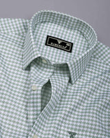 Doven Green Dobby Check Premium Gizza Shirt