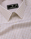 Doven Orange Dobby Check Premium Giza Shirt