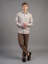 Doven Orange Dobby Check Premium Giza Shirt