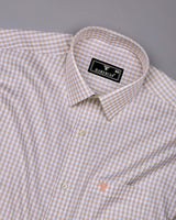 Doven Orange Dobby Check Premium Gizza Shirt