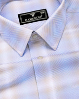 Lurean Blue With Multicolor Shades Premium Giza Shirt