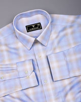 Lurean Blue With Multicolor Shades Premium Giza Shirt