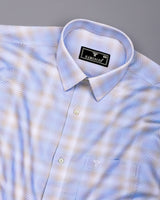 Lurean Blue With Multicolor Shades Premium Giza Shirt