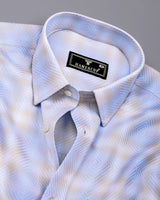 Lurean Blue With Multicolor Shades Premium Giza Shirt