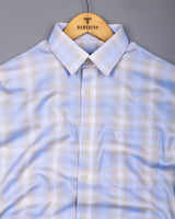 Lurean Blue With Multicolor Shades Premium Giza Shirt