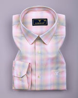 Lurean Pink With Multicolor Shades Premium Giza Shirt