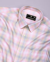 Lurean Pink With Multicolor Shades Premium Giza Shirt